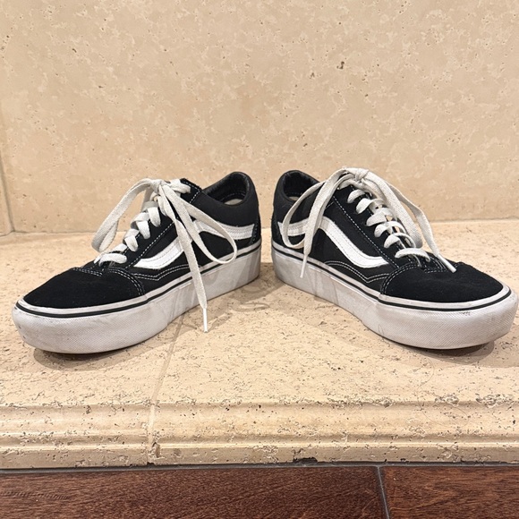 Vans Black and White Platform Sneakers - Picture 7 of 9